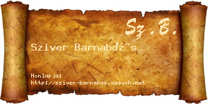 Sziver Barnabás névjegykártya